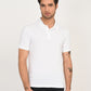 Men's Solid White Polo T-Shirt - frount View