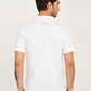Men's Solid White Polo T-Shirt - back View
