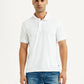 Men's Solid White Polo T-Shirt - Front View