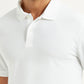 Men's Solid White Polo T-Shirt - Detail View