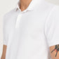 Men's Solid White Polo T-Shirt - deatil View