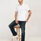 Men's Solid White Polo T-Shirt - 6 View