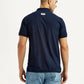 Men's Solid Navy Blue Polo T-Shirt - Back View