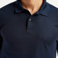Men's Solid Navy Blue Polo T-Shirt - Detail View