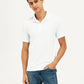 Men's Solid White Polo T-Shirt - Styleshot View