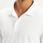 Men's Solid White Polo T-Shirt - Detail View