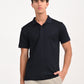 Men's Solid Black Polo T-Shirt - frount View