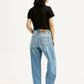 Women's Cinch Light Blue Barrel Loose Fit Mid Rise Jeans - Back View