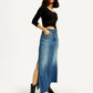 Women's Mid Rise Blue Regular Fit Skirt - Elevated View