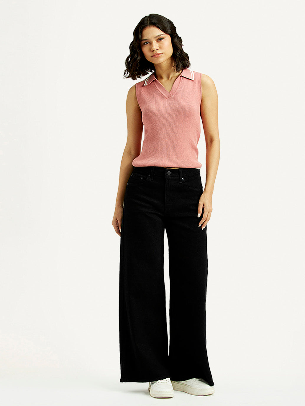Women's 728 Black Flared Fit High Rise Jeans - Front View