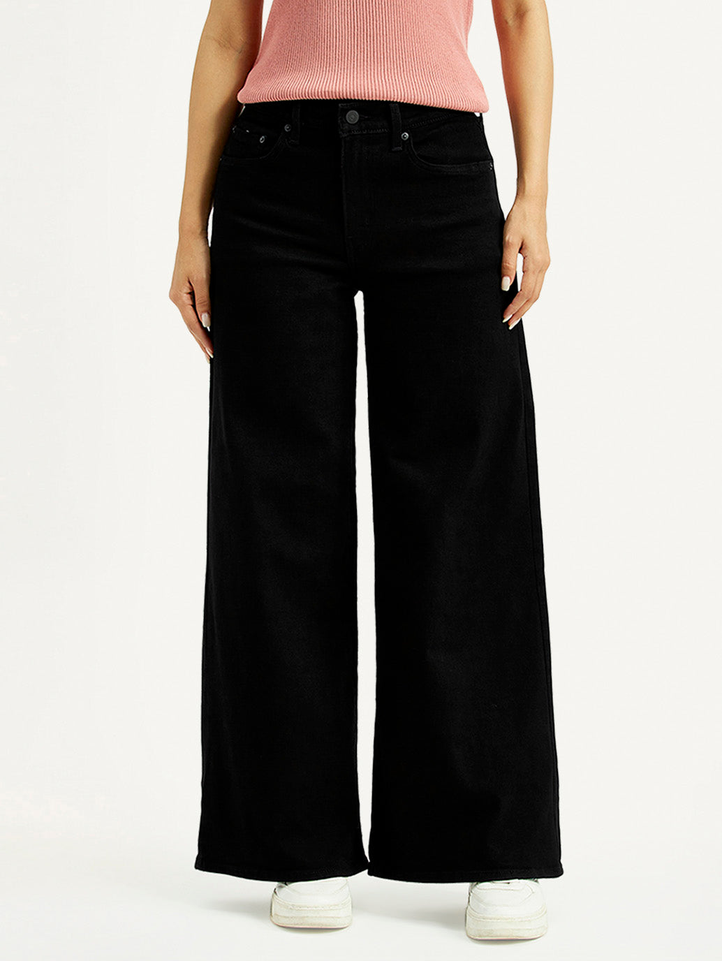 Women's 728 Black Flared Fit High Rise Jeans - Front View