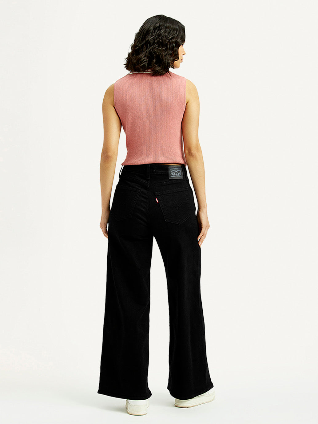 Women's 728 Black Flared Fit High Rise Jeans - Back View