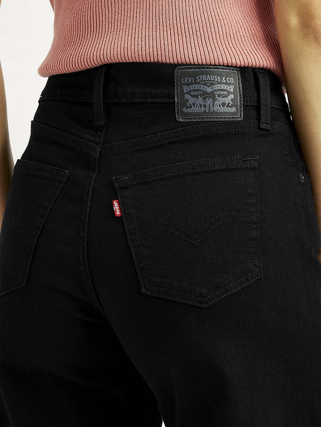Women's 728 Black Flared Fit High Rise Jeans - Detail View
