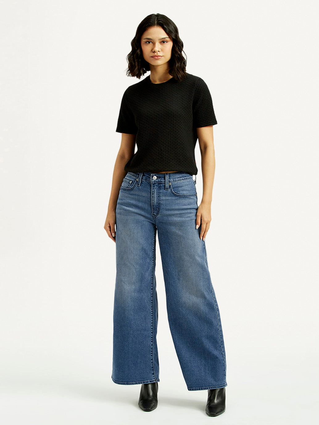Women's 728 Dark Blue Flared Fit High Rise Jeans - Front View