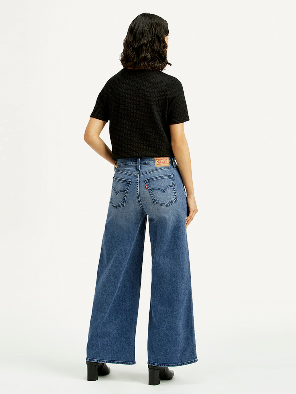 Women's 728 Dark Blue Flared Fit High Rise Jeans - Back View