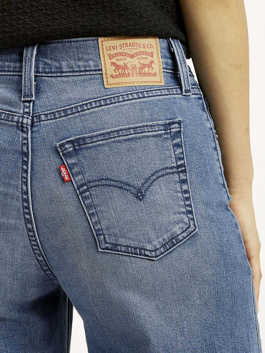 Women's 728 Dark Blue Flared Fit High Rise Jeans - Detail View