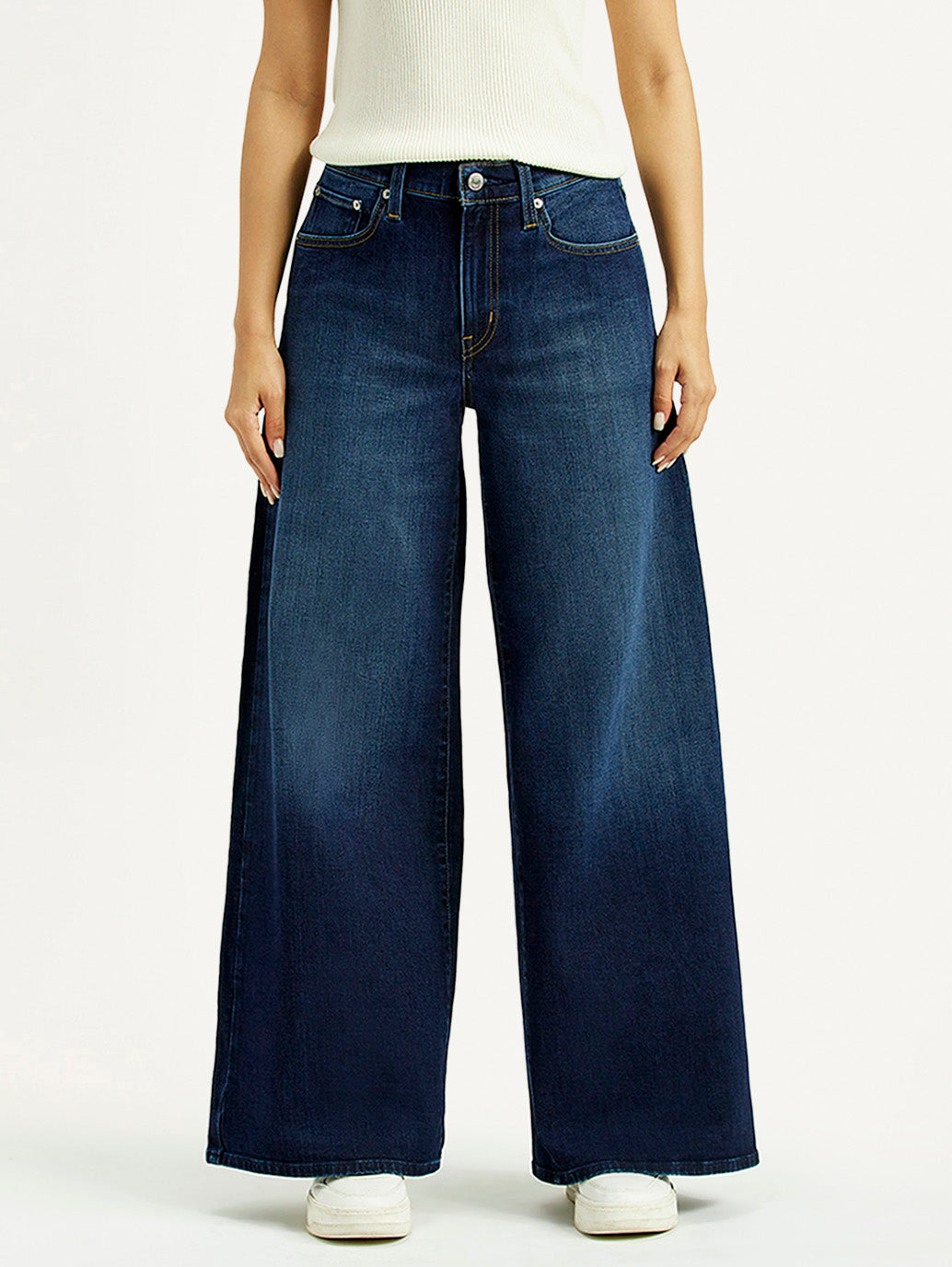 Women's 728 Dark Indigo Flared Fit High Rise Jeans - Front View