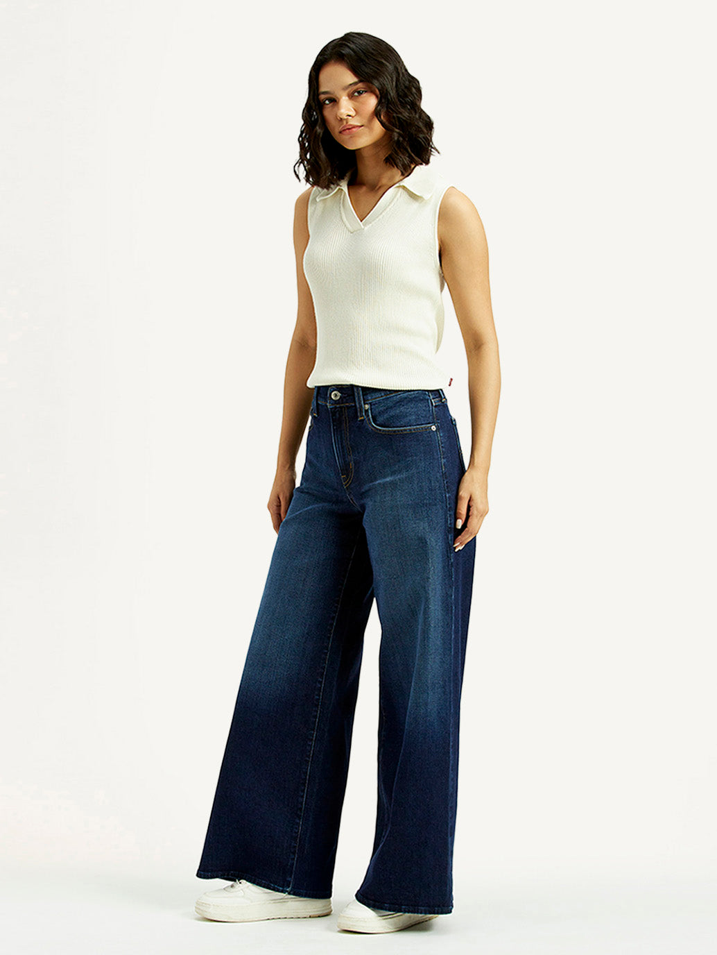 Women's 728 Dark Indigo Flared Fit High Rise Jeans - Side View