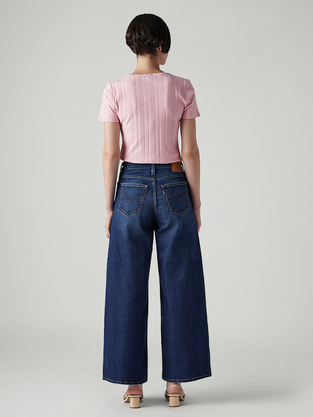 Women's 728 Blue Wide Leg Fit High Rise Jeans - Back View