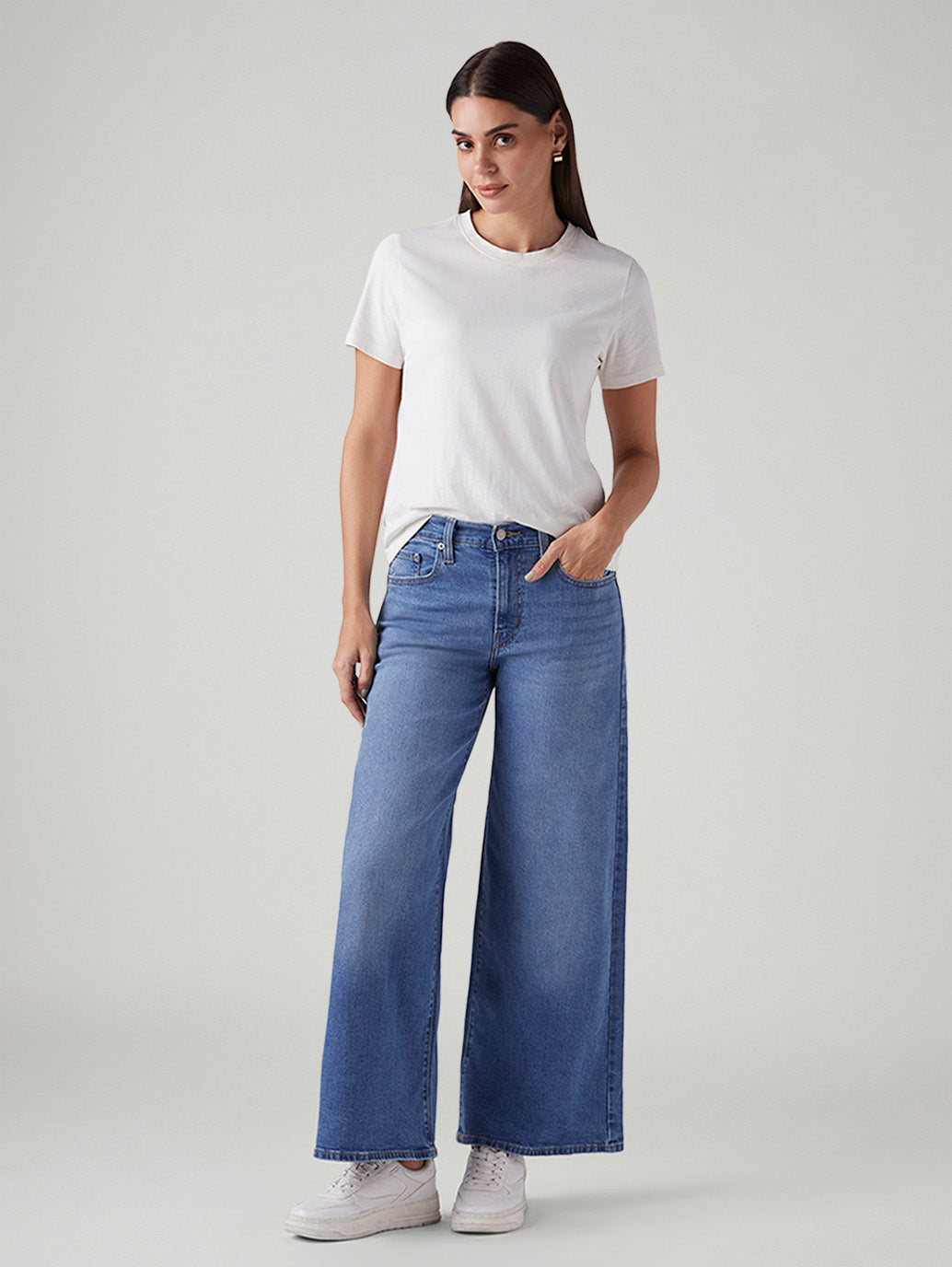 Women's 728 Blue Wide Leg Fit High Rise Jeans