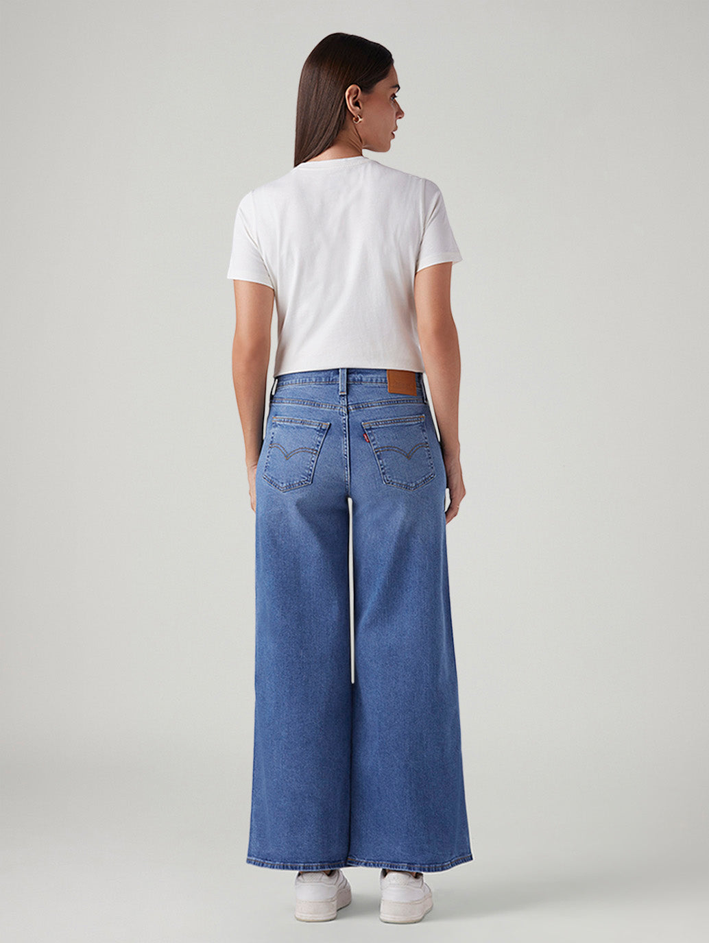 Women's 728 Blue Wide Leg Fit High Rise Jeans - Back View