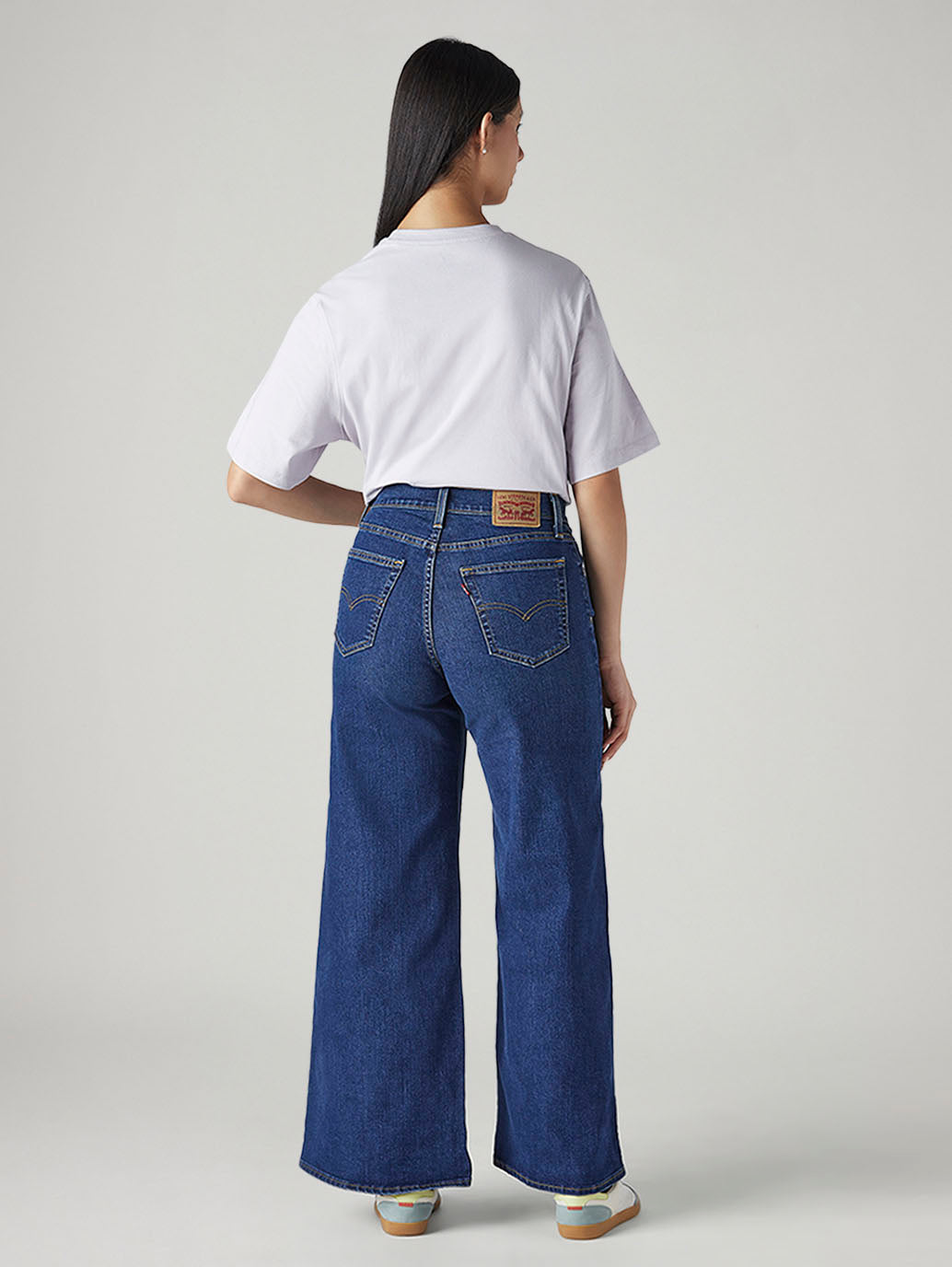 Women's 728 Blue Wide Leg Fit High Rise Jeans - Back View