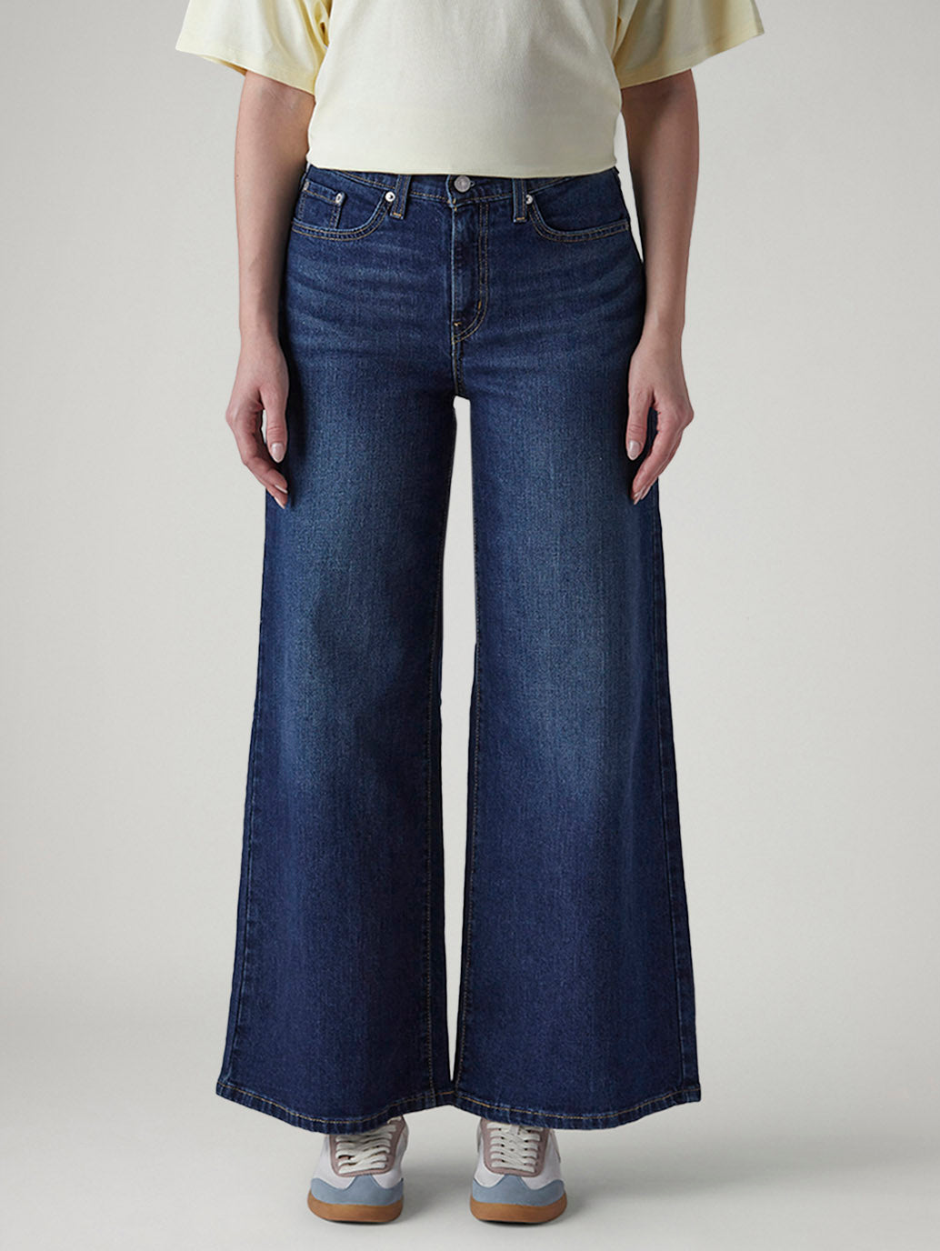 Women's 728 Dark Indigo Wide Leg Fit High Rise Jeans - Front View