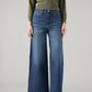 Women's 728 Dark Blue Wide Leg Fit High Rise Jeans - Front View