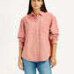 Women's Solid Pink Loose Fit Shirt - Styleshot View