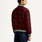Men's Plaid Red Varsity Jacket - Back View