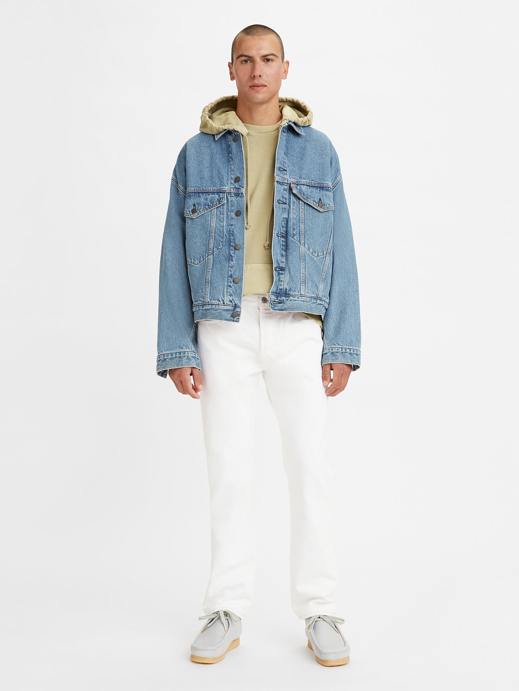 Men's 501 White Straight Fit Mid Rise Jeans - ba03ab93-d192-47c4-8c4e-732b27537396 View