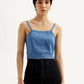 Women's Solid Blue Denim Cami Top - Front View