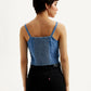 Women's Solid Blue Denim Cami Top - Back View