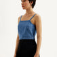 Women's Solid Blue Denim Cami Top - Side View