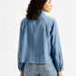Women's Solid Relaxed Fit Denim Shirt - Back View