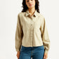 Women's Solid Spread Collar Denim Shirt - Front View