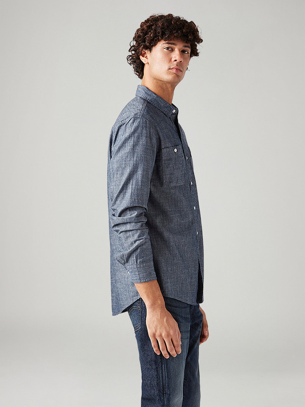 Men's Solid Slim Fit Shirt - Side View