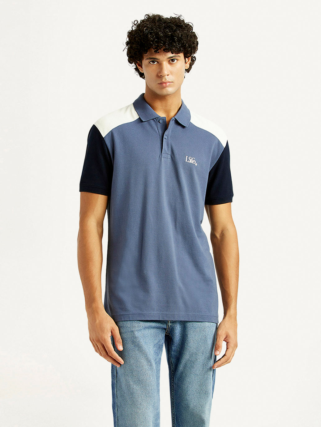 Men's Pure Cotton Slim Fit Polo T-shirt - Front View
