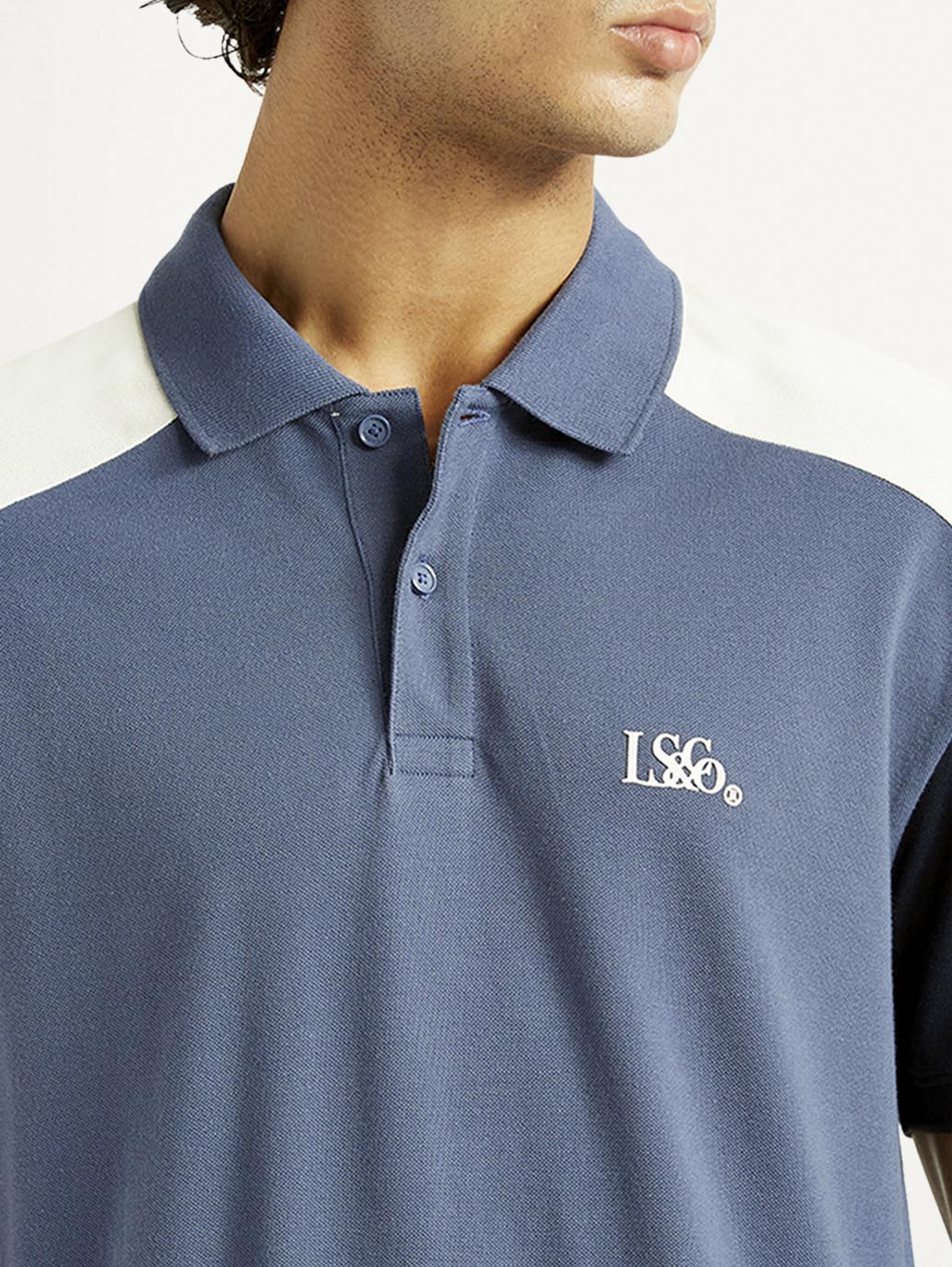 Men's Pure Cotton Slim Fit Polo T-shirt - Detail View