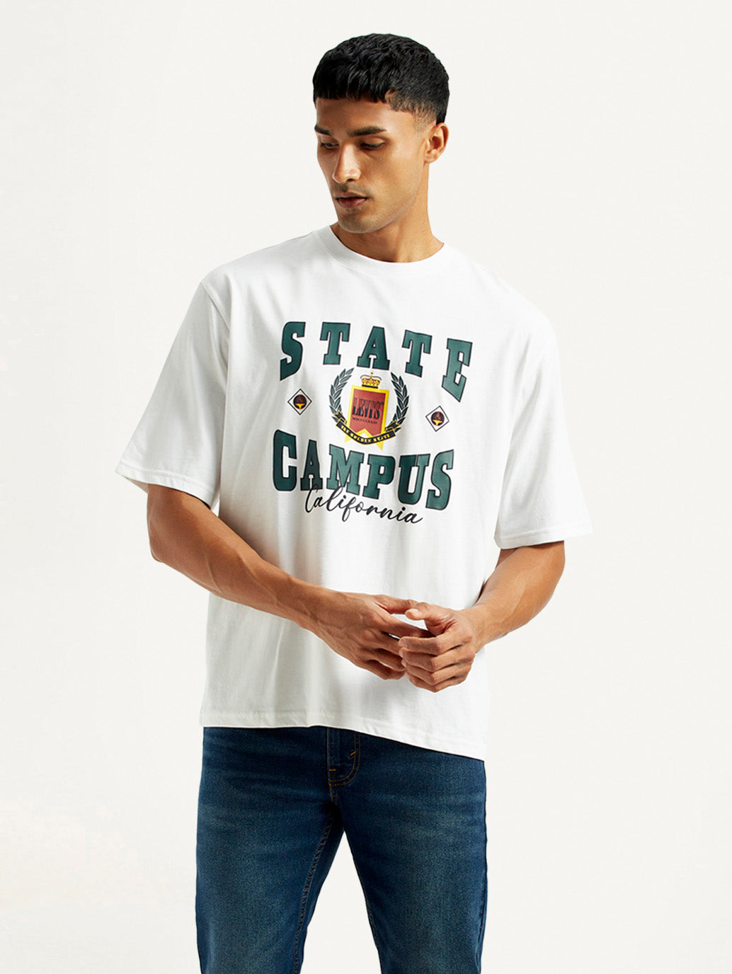 Men's Graphic Loose Fit T-Shirt - Front View