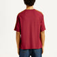 Men's Typographic Print Maroon Loose Fit T-shirt - Back View