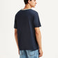 Men's Graphic Print Navy Loose Fit T-shirt - Back View