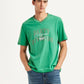 Men's Typographic Print Green Loose Fit T-shirt - Styleshot View