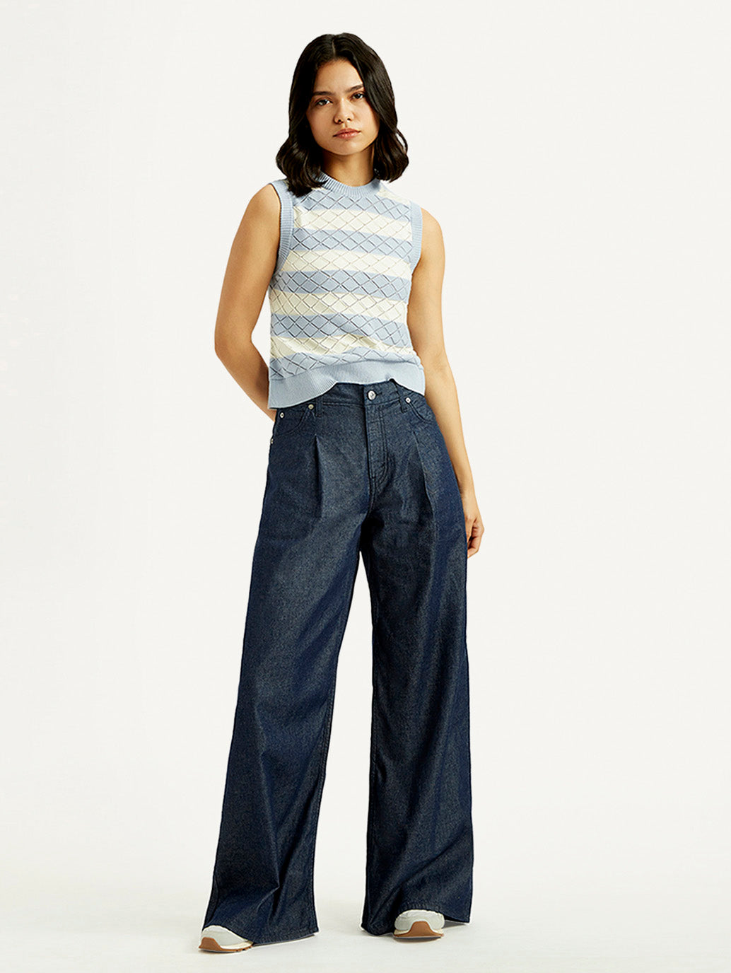 Women's Dark Indigo Baggy Fit High Rise Jeans