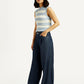 Women's Dark Indigo Baggy Fit High Rise Jeans - Side View
