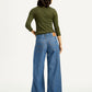 Women's Mid Indigo Baggy Fit High Rise Jeans - Back View