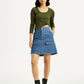 Women's Blue Straight Fit Mid Rise Skirt - Styleshot View