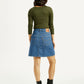Women's Blue Straight Fit Mid Rise Skirt - Back View