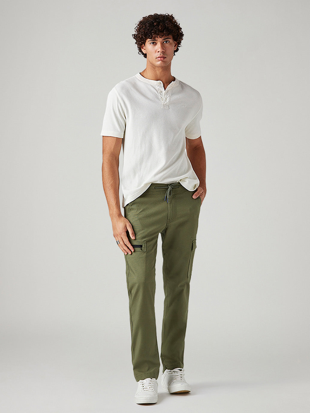 Men's 511 Olive Slim Fit Mid Rise Commuter Cargos - Styleshot View