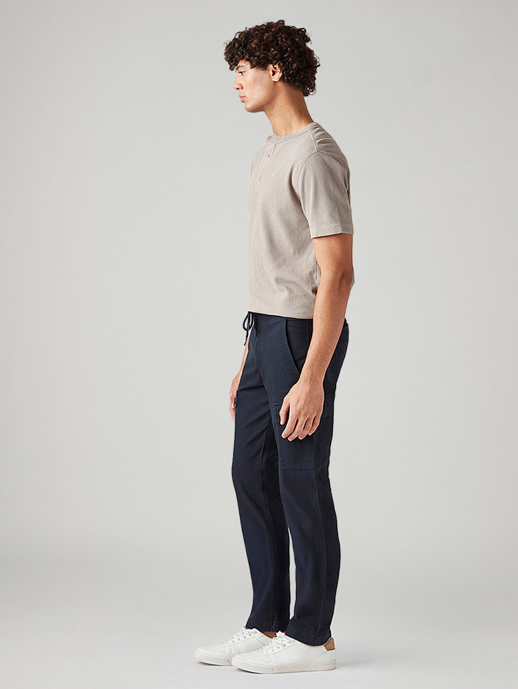 Men's 511 Dark Blue Slim Fit Mid Rise Commuter Cargos - Side View